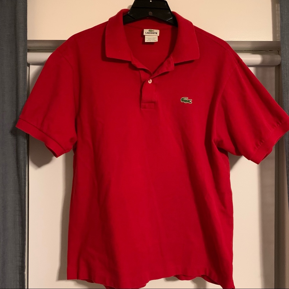 Red Lacoste Polo size 6 L